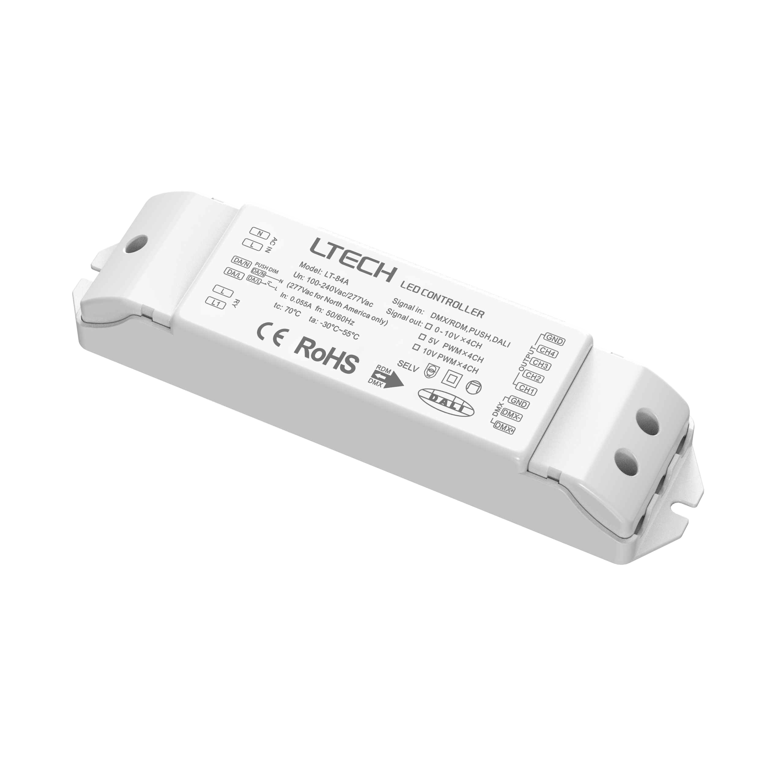 LT-840-010V DMX512 to 4CH 0-10V Dimming Converter - Replaced By LT-84A